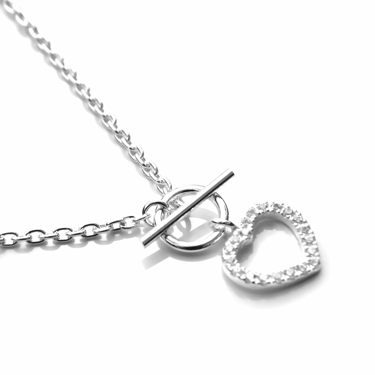 1pc Heart Pendant Chain Necklace, Stainless Steel Jewelry | SHEIN USA