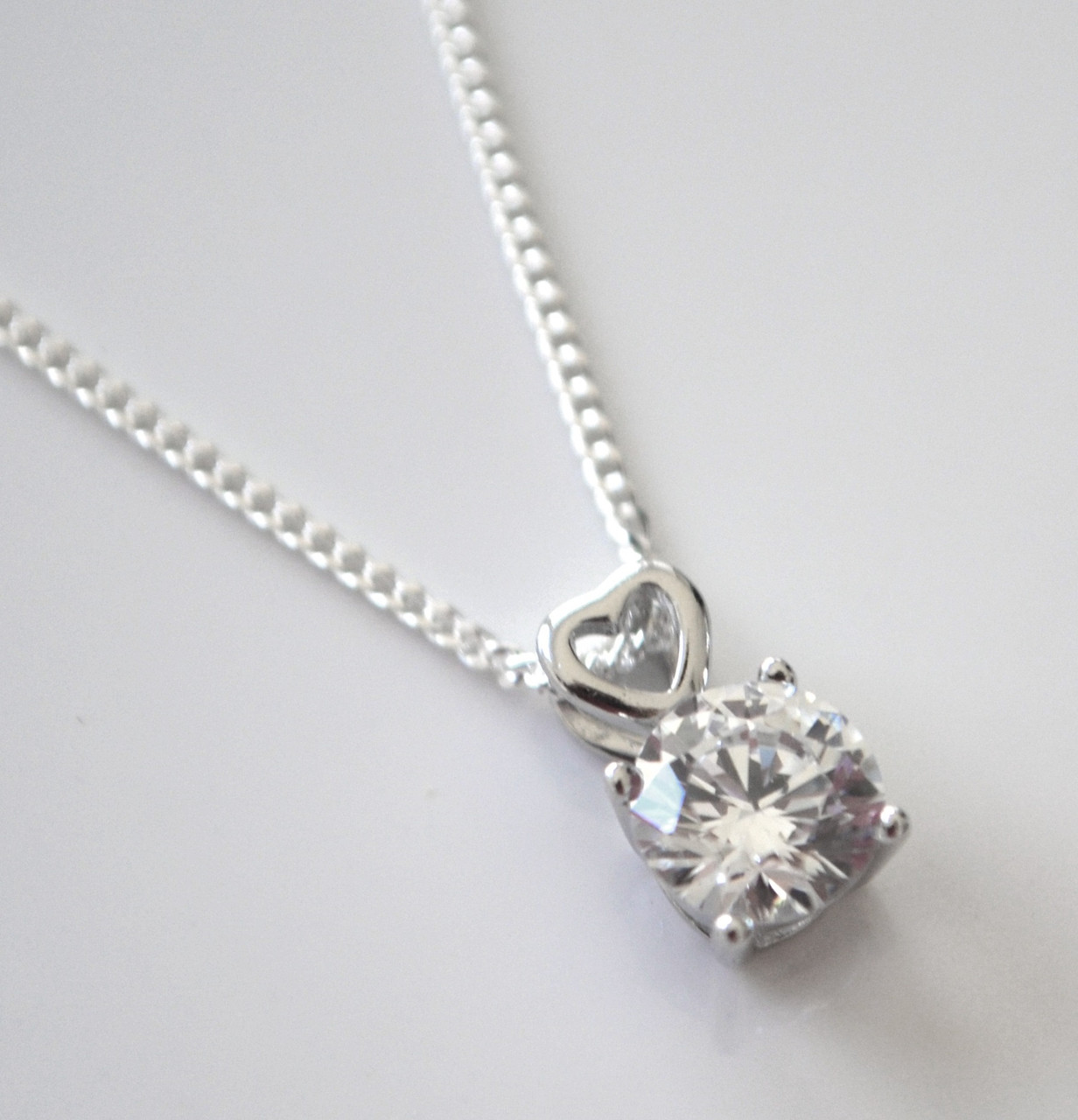 Solitaire cubic store zirconia necklace