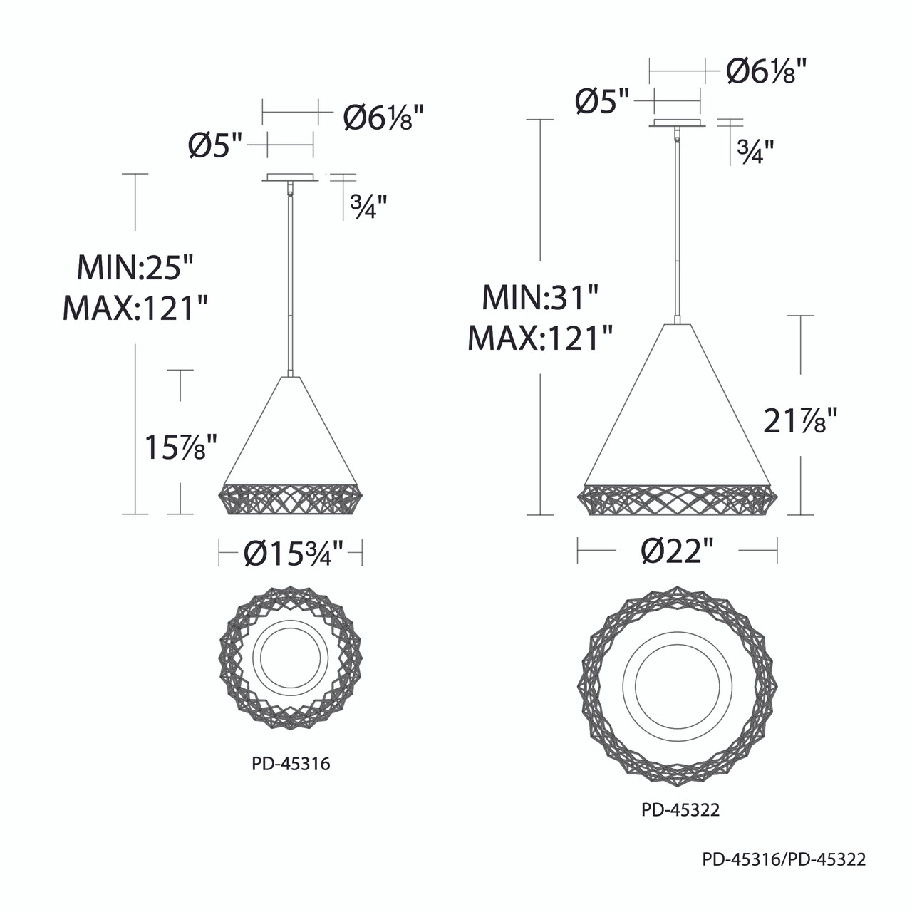 WAC | PD-45322-BK/GO | PD-45322-BK/GO