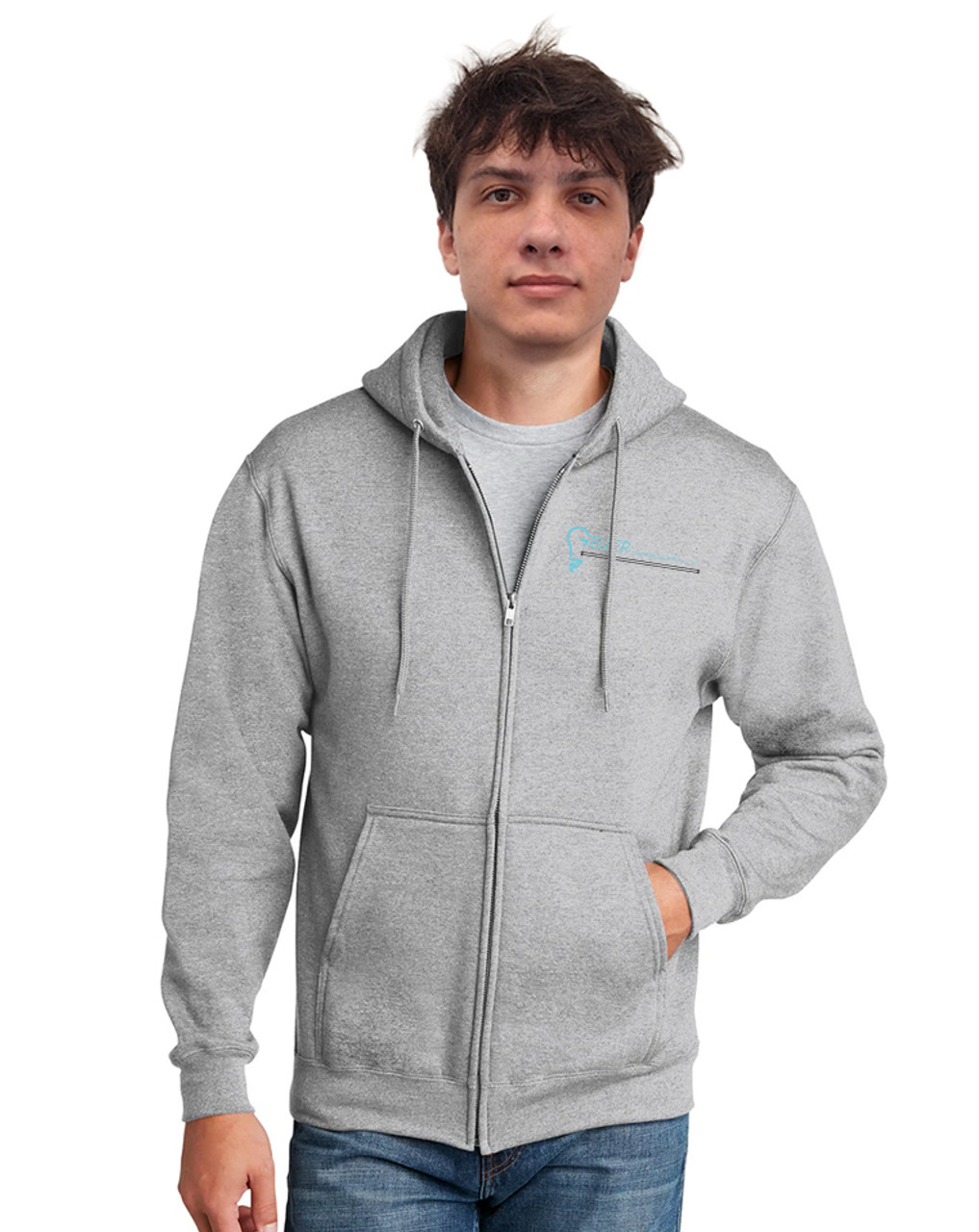 Ash Gray Geller Lighting Supply Pullover  Full Zip Hooded Jacket Ash Gray Geller Lighting Supply Pullover  Full Zip Hooded Jacket