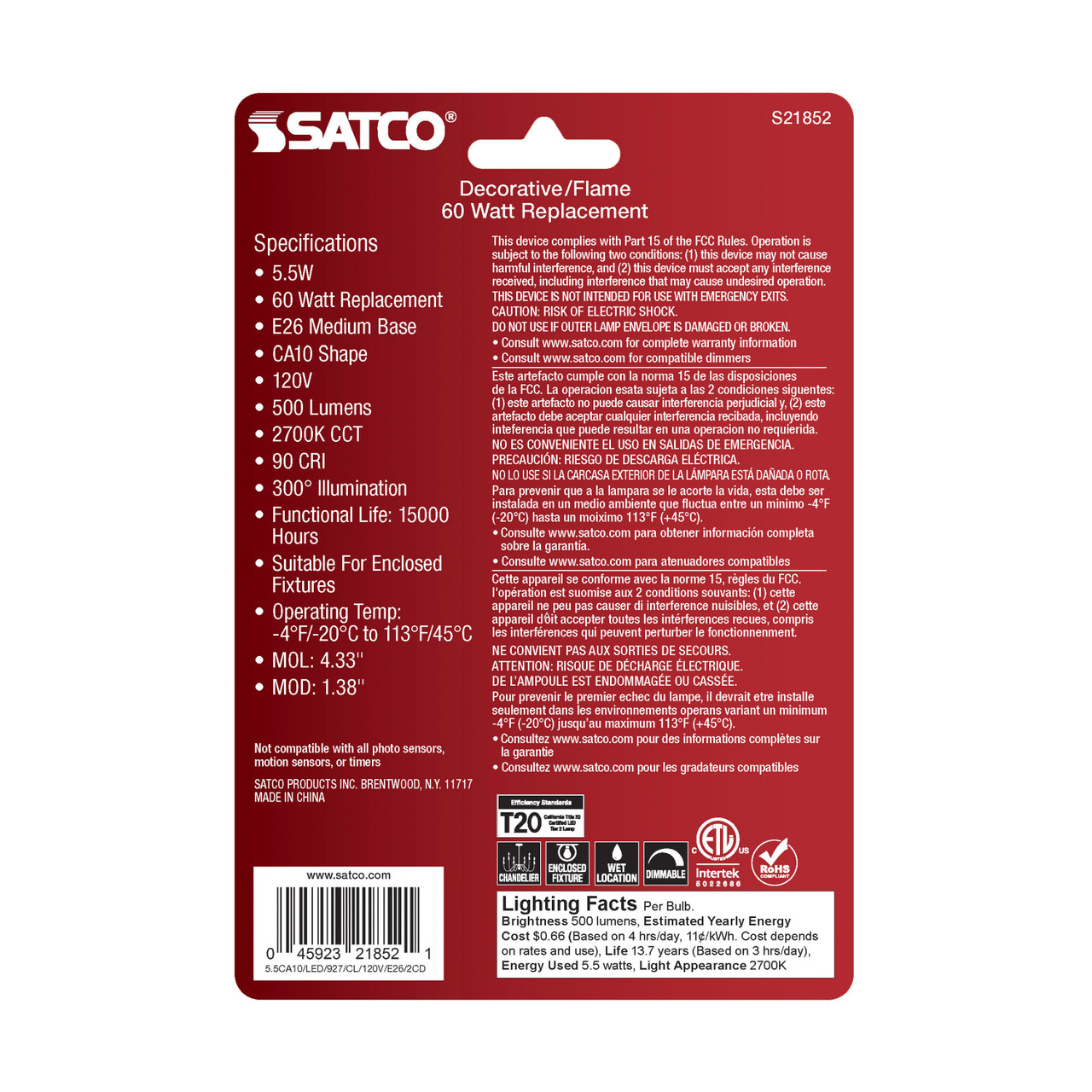 Satco | S21852 | S21852