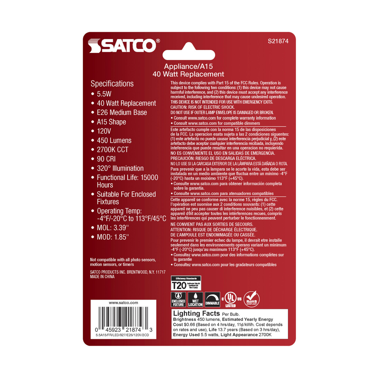 Satco | S21874 | S21874