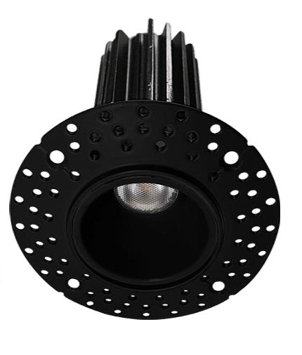 Lotus LED LED-1-S7W-5CCT-1R-TRIMLESS-BK 2" Recessed LED 7W 5CCT 480 lm 120V Trimless Round Black 38 Type IC Air Tight Wet CRI 90+