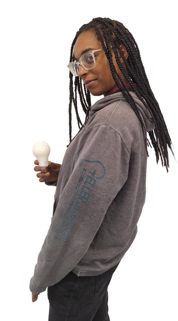 Heathered Charcoal Geller Lighting Supply Pullover  Fleece Hoodie with Subtle Sleeve Logo Heathered Charcoal Geller Lighting Supply Pullover  Fleece Hoodie with Subtle Sleeve Logo