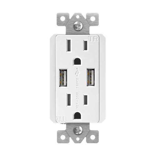 Enerlites | 61501-TR2USB-S-W | 61501-TR2USB-S-W