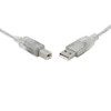 8WARE USB 2.0 Cable 5m A to B Transparent Metal Sheath UL Approved - L-CB8W-UC-2005AB at AUSTiC 3D Shop