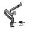 BRATECK Dual Monitors Aluminum Heavy-Duty Gas Spring Monitor Arm Fit Most 17‘-35’ Monitors Up to 15kg per screen VESA 75x75/100x100