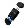 SIMPLECOM CR303 2 Slot SuperSpeed USB 3.0 Card Reader with Dual Caps -Black