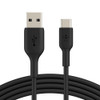 BELKIN BOOST↑CHARGE™ Braided USB-C to USB-A Cable (15cm / 6in, Black) - USB-IF certified to guarantee device compatibility and functionality