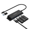 MBEAT Mountable 4-Port USB-A & USB-C Adapter Hub - 60cm Data Cable, USB 3.0, 2.0 High-Speed Data Port Expansion, Save Space Mounting Solution