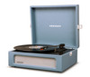 Crosley Voyager Bluetooth Portable Turntable - Washed Blue + Bundled Record Storage Crate