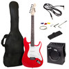RockJam Electric Guitar Superkit with 10-watt Amp, Gig Bag, Picks & Online Lessons 6 String Pack - Red