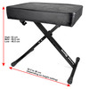 RockJam Adjustable Padded Keyboard Bench - Black
