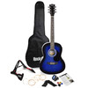 RockJam Acoustic Guitar Superkit Includes Stand, Gig Bag, Tuner, Picks, Plectrum Holder, Spare Strings & Online Lessons - Blue