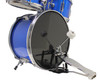 Music Alley 3 Piece Kids Drum Set with Throne, Cymbal, Pedal & Drumsticks - Metalic Blue