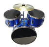Music Alley 3 Piece Kids Drum Set with Throne, Cymbal, Pedal & Drumsticks - Metalic Blue