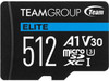TEAM Team Group Elite A1 MicroSDXC Memory Card 512GB, R/W (Max) 100MB/s 50MB/s, 1500/500 IOPs, V30, UHS-I U3 With SD Adapter