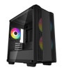 DEEPCOOL CC360 ARGB Micro-ATX Case 3 Pre-Installed ARGB Fans Liquid Cooling Support up to 360mm Tempered Glass Panel, Front USB3.0×1、USB2.0×1、Audio×1