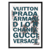  Wall Art's Fashion Names Bold On Palm Trees Large 105cm x 81cm Framed A1 Art Print 