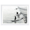  Wall Art's Monochrome Surfers Large 105cm x 81cm Framed A1 Art Print 