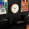 Newgate Radio City Wall Clock Bold Black Marker Dial.- Matte PumPack of in Orange
