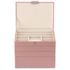 Cassandra's Medium 4 Tray Jewellery Box - The Jade Collection - Pink 