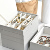  Cassandra's Medium 5 Tray Jewellery Box - The Indiana Collection - Grey 