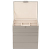  Cassandra's Medium 5 Tray Jewellery Box - The Indiana Collection - Grey 