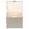  Cassandra's Medium 4 Tray Jewellery Box - The Jade Collection - Grey 
