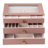  Cassandra's Large 3 Layer Jewellery Box - The Lila Collection - Pink 