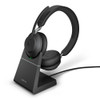  JABRA Evolve2 65 MS Stereo Bluetooth Headset, Includes USB-C Dongle & Chargin Stand, Passive Noise-cancellation, 2ys 
