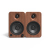  Kanto YU4 140W Powered Bookshelf Speakers with Bluetooth® and Phono Preamp - Pair, Walnut with SP6HD Black Stand Bundle 