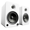  Kanto YU6 200W Powered Bookshelf Speakers with Bluetooth® and Phono Preamp - Pair, Matte White with SP32PLW White Stand Bundle 