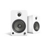  Kanto YU6 200W Powered Bookshelf Speakers with Bluetooth® and Phono Preamp - Pair, Matte White with SP32PLW White Stand Bundle 