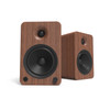  Kanto YU6 200W Powered Bookshelf Speakers with Bluetooth® and Phono Preamp - Pair, Walnut with SP32PL Black Stand Bundle 