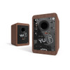  Kanto YU6 200W Powered Bookshelf Speakers with Bluetooth® and Phono Preamp - Pair, Walnut with SP6HD Black Stand Bundle 