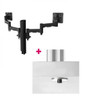 ATDEC Atdec AWMS-2-4640 Dual Monitor Swing Arms on 400mm Post / 12kg (26.5lb) Flat Screens, 10kg (22lb) Curved Screens + Bolt-Through Desk Fixing, Black