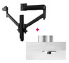 ATDEC Atdec AWMS-2-D40 Dual 690mm Dynamic Monitor Arms + 400mm Post / 8kg (17.6lb) Flat and Curved Screens + Bolt-Through Desk Fixing, Black
