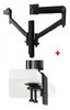 ATDEC Atdec AWMS-2-D40 Dual 690mm Dynamic Monitor Arms + 400mm Post / 8kg (17.6lb) Flat and Curved Screens + Heavy-Duty F Clamp Desk Fixing, Black