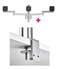 ATDEC Atdec AWMS-3-13714 Triple Monitor Arms + 400mm Post / 12kg (26.5lb) Flat Screens, 10kg (22lb) Curved Screens + F Clamp Desk Fixing, Silver