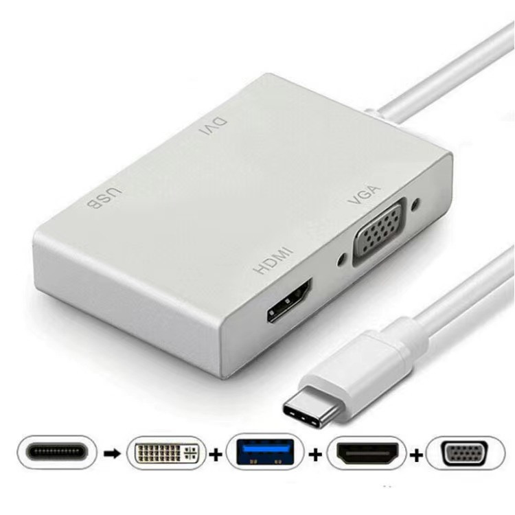 Hub USB C to HDMI DVI VGA Adapter 