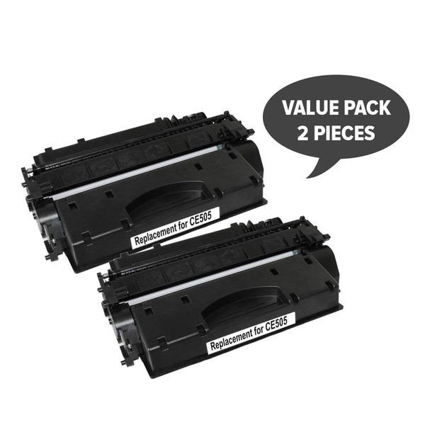 HP Compatible 2 x CE505A 05A Cart 319i Black Premium Generic Toner