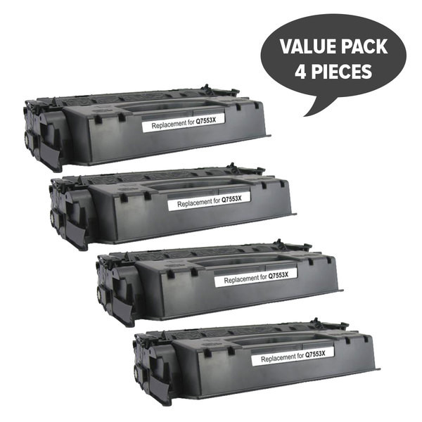 HP Compatible Q7553X HP 53X CART315ii CART308ii Q5949X 49x Premium Generic Toner x 4