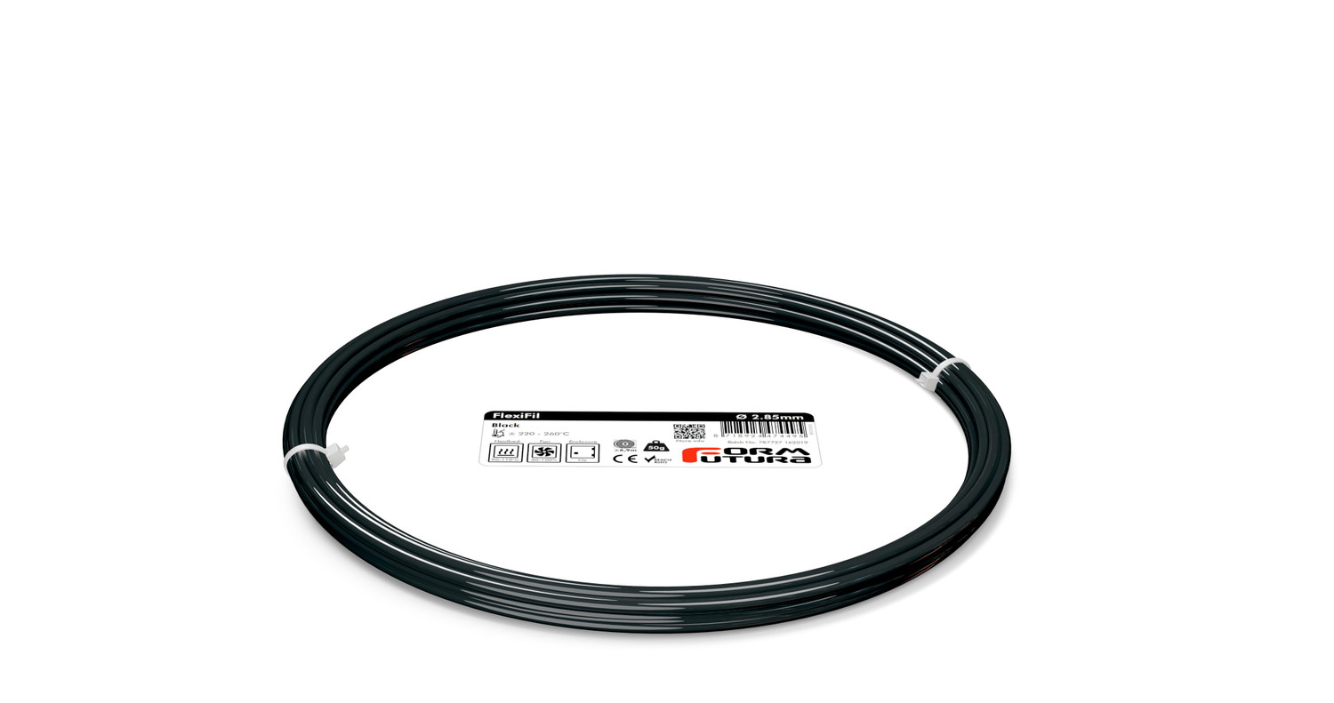 TPC Filament FlexiFil 2.85mm Black 50 gram 3D Printer Filament (285FLEX-BLCK-0050)