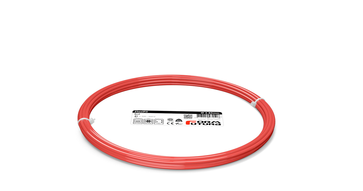 TPC Filament FlexiFil 2.85mm Red 50 gram 3D Printer Filament (285FLEX-RED-0050)