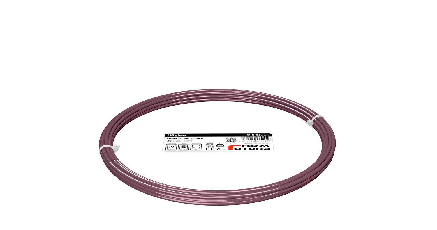 PETG Filament HDglass 1.75mm Pastel Purple Stained 50 gram 3D Printer Filament (175HDGLA-PASPUR-0050)