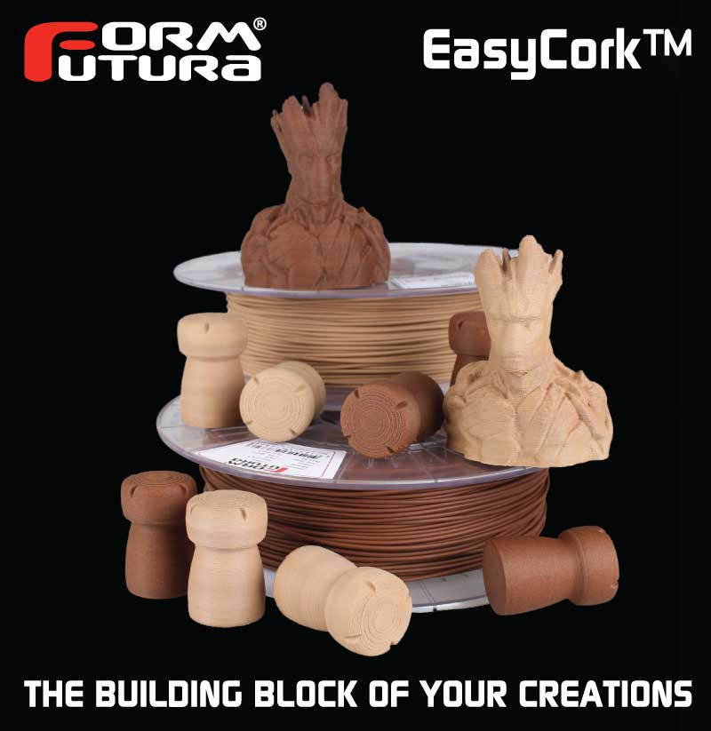 Cork-filled PLA based filament EasyCork 1.75mm Light 500 gram 3D Printer Filament