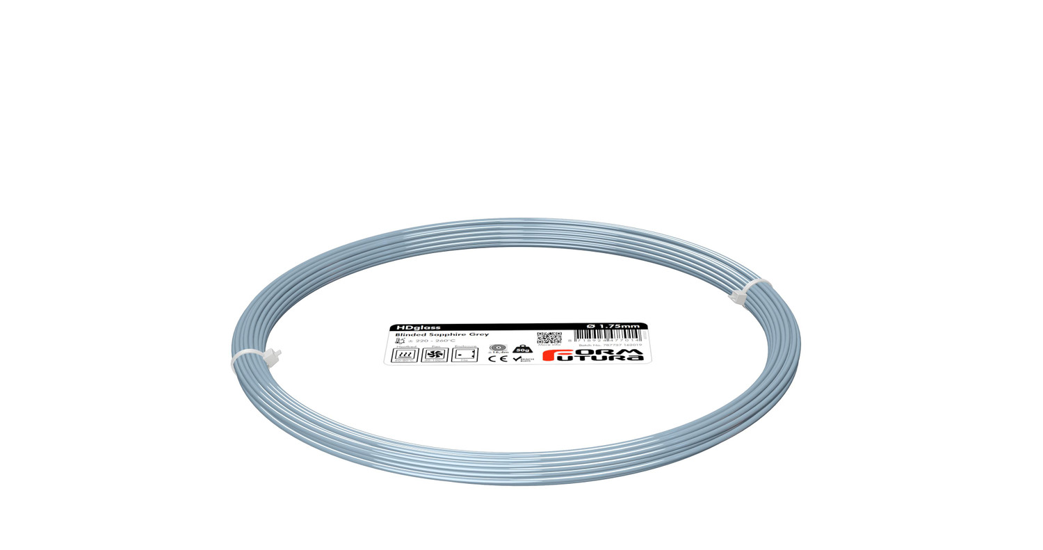 PETG Filament HDglass 1.75mm Blinded Sapphire Grey 50 gram 3D Printer Filament (175HDGLA-SAPGRY-0050)