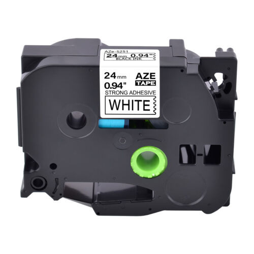Premium Generic Label Cassette - Black on White 24mm Replacement for Part Number : TZ-S251,TZe-S251