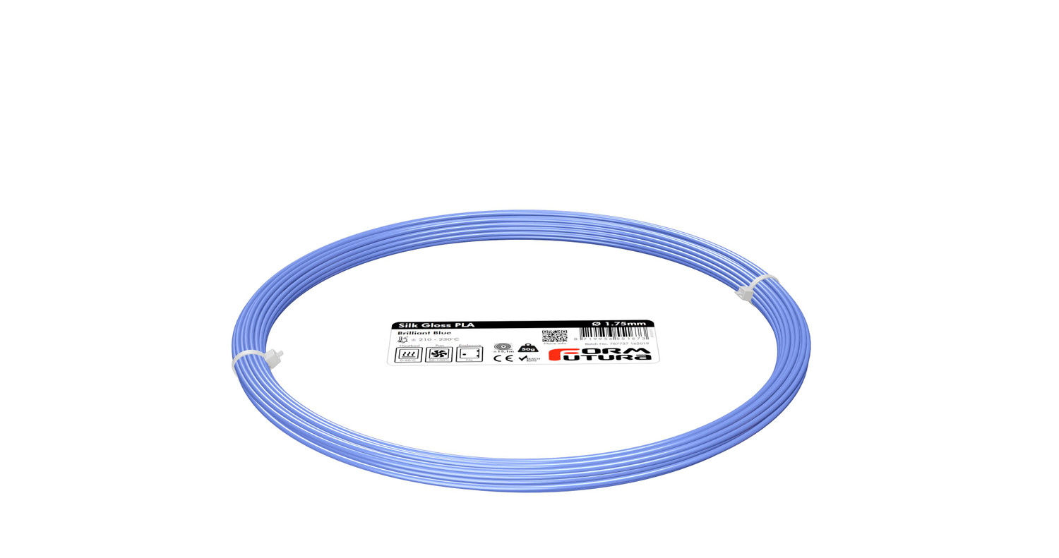 PLA Filament Silk Gloss PLA 1.75mm 50 gram Brilliant Blue 3D Printer Filament - 175SGPLA-BRBLUE-0050 shop at AUSTiC 3D Shop